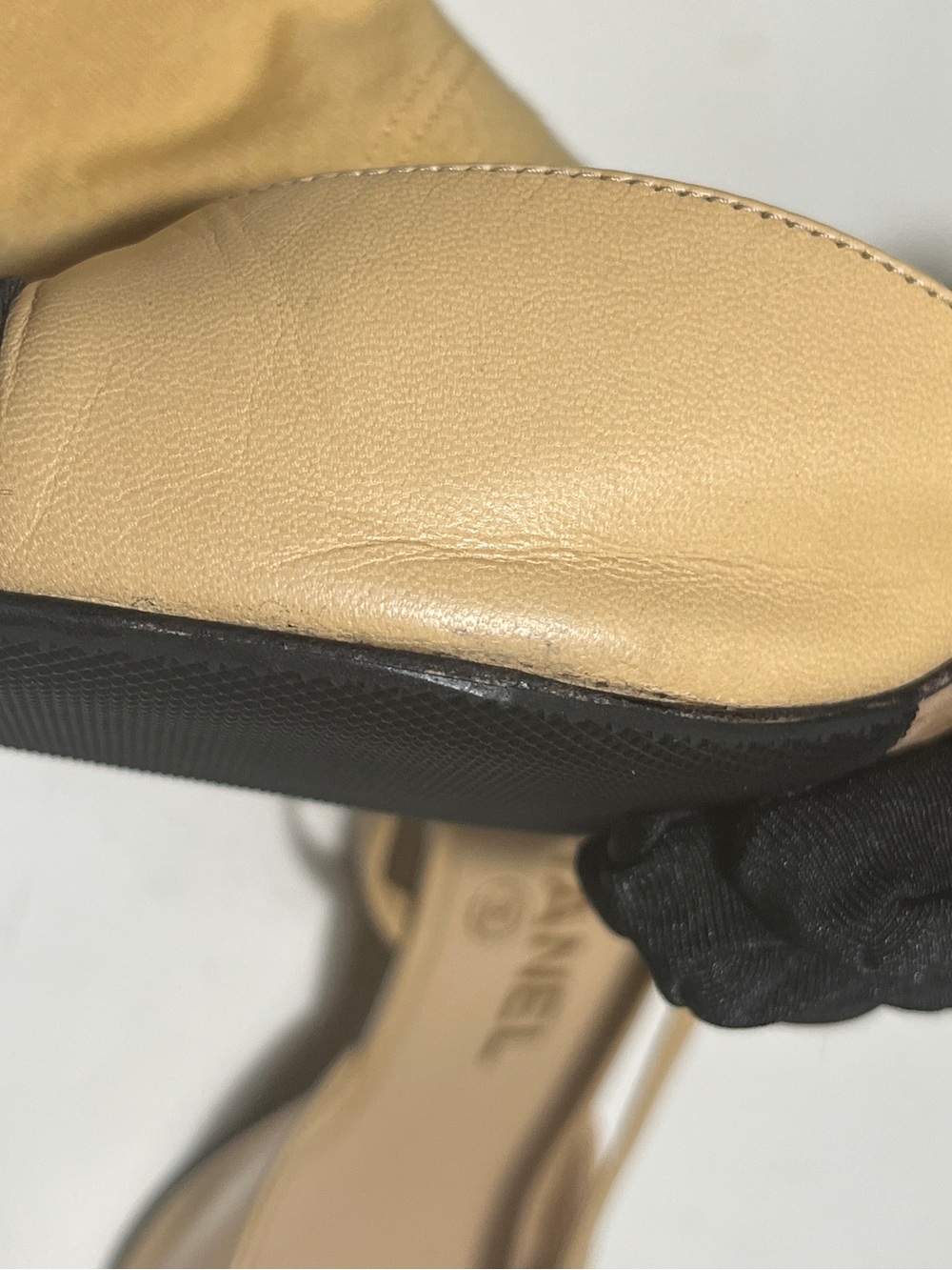 CHANEL Beige and Black Two-Tone Slingback Mules - Picture 12 of 14